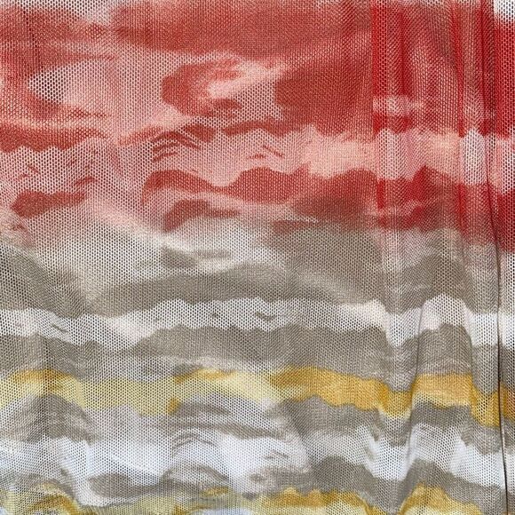 En Focus NWT Midi Dress Long Sleeve Semi-Sheer A-Line Earthy Multicolor 14 XL - Picture 3 of 7